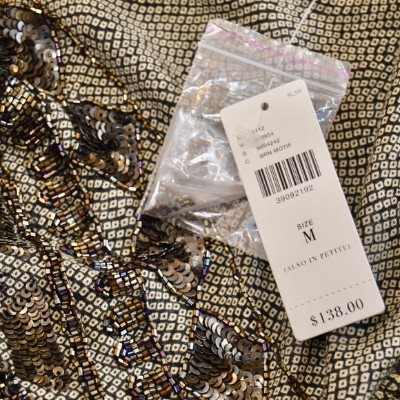 🆕🏷️  Anthropologie Suva Swing Tank Beaded Peplum Top Size M - Picture 6 of 14